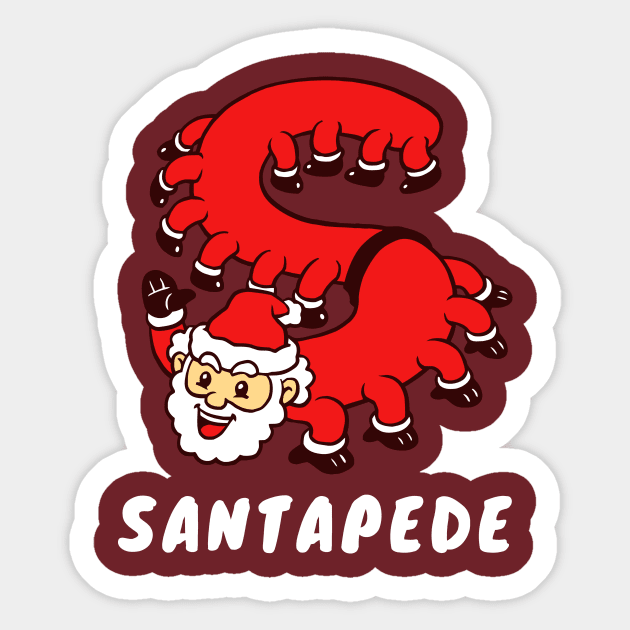 Santapede Sticker by dumbshirts